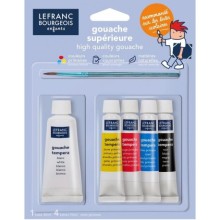 Blister De 5 Tubes De Peinture Gouache - 1 Pinceau - Lefranc Bourgeois
