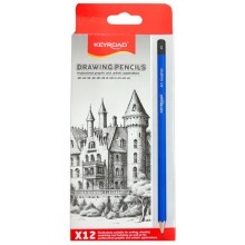 Set de 12 Crayons à Dessin Graphite - Keyroad