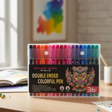 Boite de 36 Marqueurs Brush Double Pointe Aquarelle