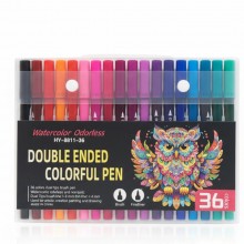 Boite de 36 Marqueurs Brush Double Pointe Aquarelle
