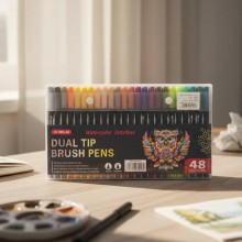 Boite de 48 Marqueurs Brush Double Pointe Aquarelle
