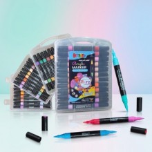 Boite de 36 Marqueurs Acrylique 72 Couleurs Double Pointe - Kalino