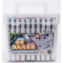 Box de 60 Marqueurs Alcool double pointe Superior Art Markers - Touch